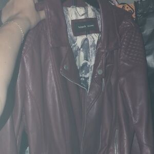 Black Rivet Women's Deep Burgundy Leather Jacket